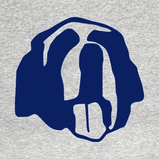 Navy blue Saint Bernard or Newfoundland face silhouette - Bernese Mountain dog - St. Bernard silly dog - Newfie gift T-Shirt